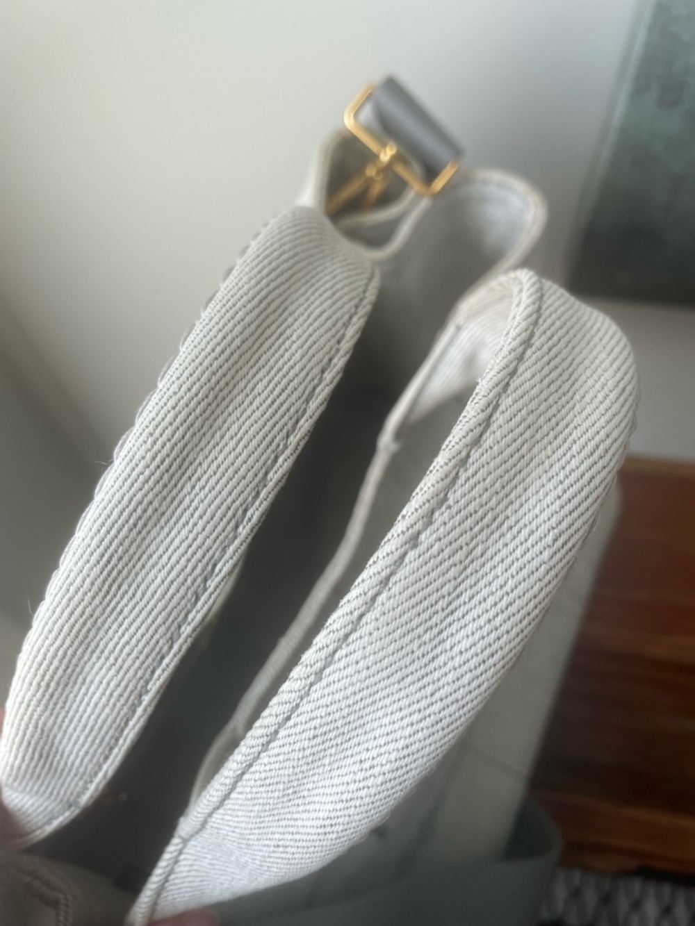 PRADA Gray Canvas Tote with Original Shoulder Strap - Picture 7 of 14